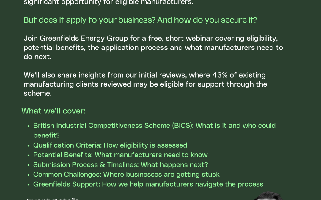 Free Webinar: Could Your Business Benefit from the British Industrial Competitiveness Scheme (BICS)?